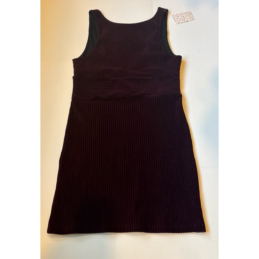 Free People Vivian Burgundy Corduroy‎ Scoop Back Ribbed Mini Dress